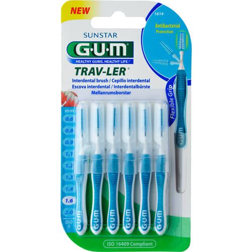 GUM TRAV-LER 1,6mm Tanne blau Interdental+6Kappen